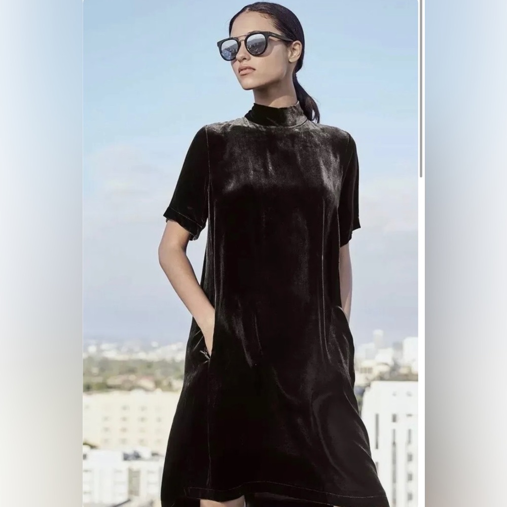 Eileen Fisher Velvet Tie Back Shift Dress